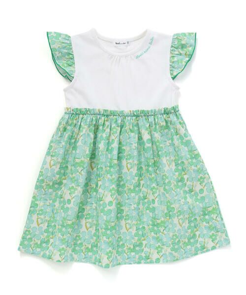 Noeil aime BeBe / ノイユ エーム べべ ミニ丈・ひざ丈ワンピース | 【お揃い】水彩花柄プリント天竺ドッキングワンピース(80~130cm) | 詳細3