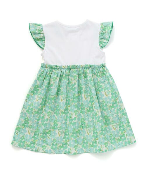 Noeil aime BeBe / ノイユ エーム べべ ミニ丈・ひざ丈ワンピース | 【お揃い】水彩花柄プリント天竺ドッキングワンピース(80~130cm) | 詳細4