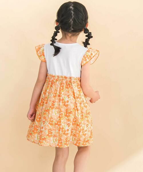 Noeil aime BeBe / ノイユ エーム べべ ミニ丈・ひざ丈ワンピース | 【お揃い】水彩花柄プリント天竺ドッキングワンピース(80~130cm) | 詳細7