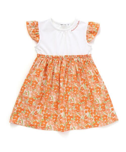 Noeil aime BeBe / ノイユ エーム べべ ミニ丈・ひざ丈ワンピース | 【お揃い】水彩花柄プリント天竺ドッキングワンピース(80~130cm) | 詳細8