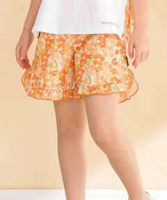 Noeil aime BeBe / ノイユ エーム べべ ショート・ハーフ・半端丈パンツ | 【お揃い】水彩花柄裾フリルショートパンツ(90~130cm)
