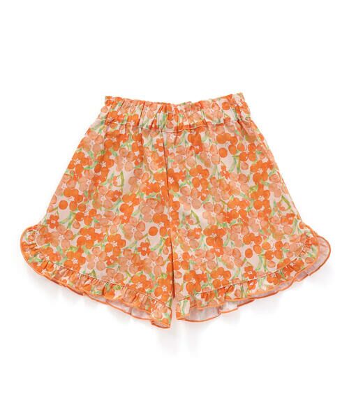 Noeil aime BeBe / ノイユ エーム べべ ショート・ハーフ・半端丈パンツ | 【お揃い】水彩花柄裾フリルショートパンツ(90~130cm) | 詳細9