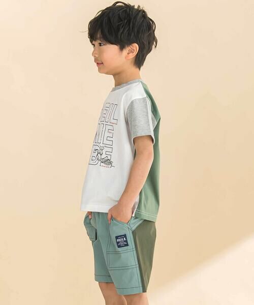 Noeil aime BeBe / ノイユ エーム べべ ショート・ハーフ・半端丈パンツ | ストレッチリップストップ切り替えショートパンツ(90~130cm) | 詳細2