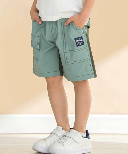Noeil aime BeBe/ノイユ エーム べべ ストレッチリップストップ切り替えショートパンツ(90~130cm) グリーン系 110cm Noeil aime BeBe/ノイユ エーム べべ ストレッチリップストップ切り替えショートパンツ(90~130cm) グリーン系 110cm