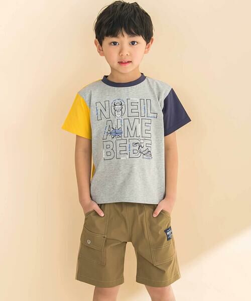 Noeil aime BeBe / ノイユ エーム べべ ショート・ハーフ・半端丈パンツ | ストレッチリップストップ切り替えショートパンツ(90~130cm) | 詳細8