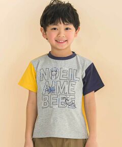 Noeil aime BeBe / ノイユ エーム べべ Tシャツ | 袖配色天竺半袖Tシャツ(80~130cm)