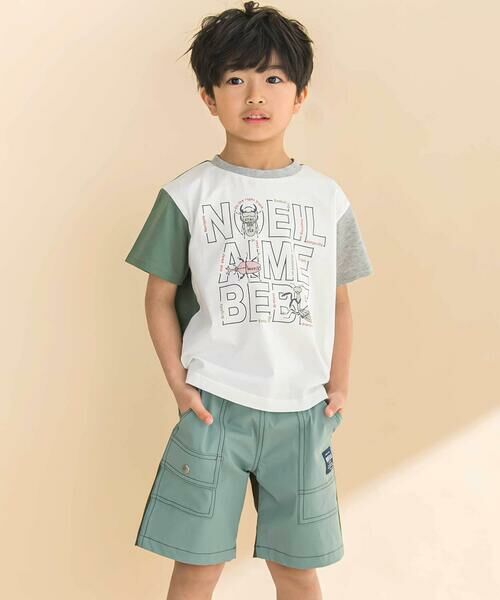 Noeil aime BeBe / ノイユ エーム べべ Tシャツ | 袖配色天竺半袖Tシャツ(80~130cm) | 詳細3