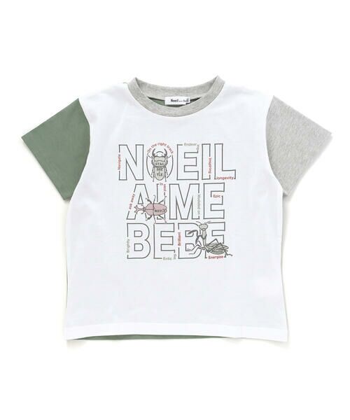 Noeil aime BeBe / ノイユ エーム べべ Tシャツ | 袖配色天竺半袖Tシャツ(80~130cm) | 詳細5