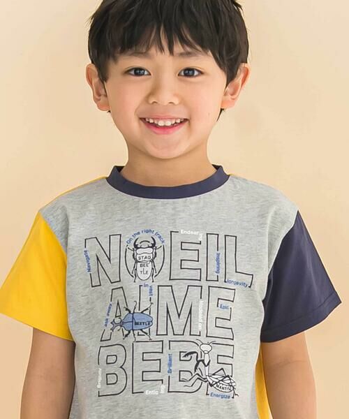 Noeil aime BeBe / ノイユ エーム べべ Tシャツ | 袖配色天竺半袖Tシャツ(80~130cm) | 詳細8
