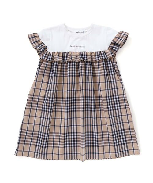 Noeil aime BeBe / ノイユ エーム べべ ミニ丈・ひざ丈ワンピース | 【お揃い】チェック柄ボーダー柄フリル付きワンピース(80~130cm) | 詳細14