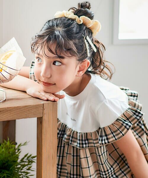 Noeil aime BeBe / ノイユ エーム べべ ミニ丈・ひざ丈ワンピース | 【お揃い】チェック柄ボーダー柄フリル付きワンピース(80~130cm) | 詳細7