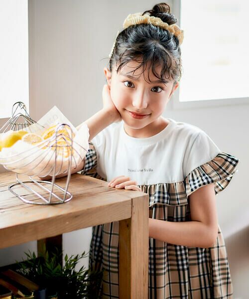 Noeil aime BeBe / ノイユ エーム べべ ミニ丈・ひざ丈ワンピース | 【お揃い】チェック柄ボーダー柄フリル付きワンピース(80~130cm) | 詳細8