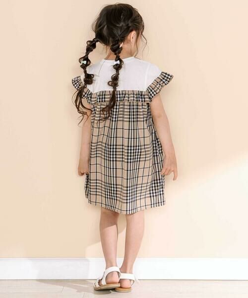 Noeil aime BeBe / ノイユ エーム べべ ミニ丈・ひざ丈ワンピース | 【お揃い】チェック柄ボーダー柄フリル付きワンピース(80~130cm) | 詳細13