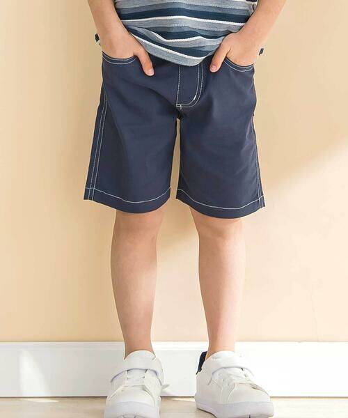 Noeil aime BeBe/ノイユ エーム べべ ストレッチキャンバスショートパンツ(80~130cm) ネイビー 100cm Noeil aime BeBe/ノイユ エーム べべ ストレッチキャンバスショートパンツ(80~130cm) ネイビー 100cm