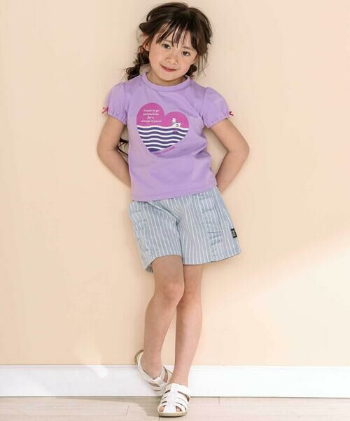 Noeil aime BeBe / ノイユ エーム べべ ショート・ハーフ・半端丈パンツ | 【お揃い】チェック柄ボーダー柄フリル付きショートパンツ(90~130cm) | 詳細1