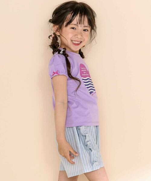 Noeil aime BeBe / ノイユ エーム べべ ショート・ハーフ・半端丈パンツ | 【お揃い】チェック柄ボーダー柄フリル付きショートパンツ(90~130cm) | 詳細2