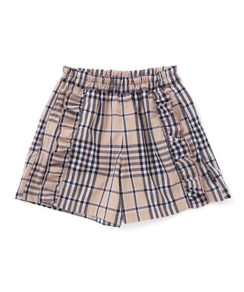Noeil aime BeBe / ノイユ エーム べべ ショート・ハーフ・半端丈パンツ | 【お揃い】チェック柄ボーダー柄フリル付きショートパンツ(90~130cm) | 詳細16