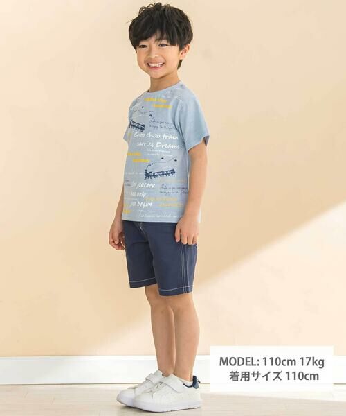 Noeil aime BeBe / ノイユ エーム べべ Tシャツ | スラブ天竺トレインプリント半袖Tシャツ(80~130cm) | 詳細1