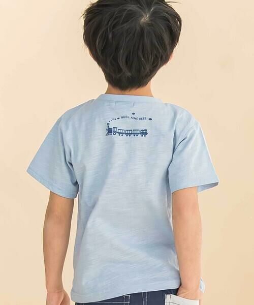 Noeil aime BeBe / ノイユ エーム べべ Tシャツ | スラブ天竺トレインプリント半袖Tシャツ(80~130cm) | 詳細3