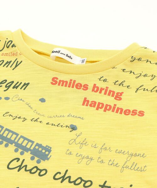 Noeil aime BeBe / ノイユ エーム べべ Tシャツ | スラブ天竺トレインプリント半袖Tシャツ(80~130cm) | 詳細11