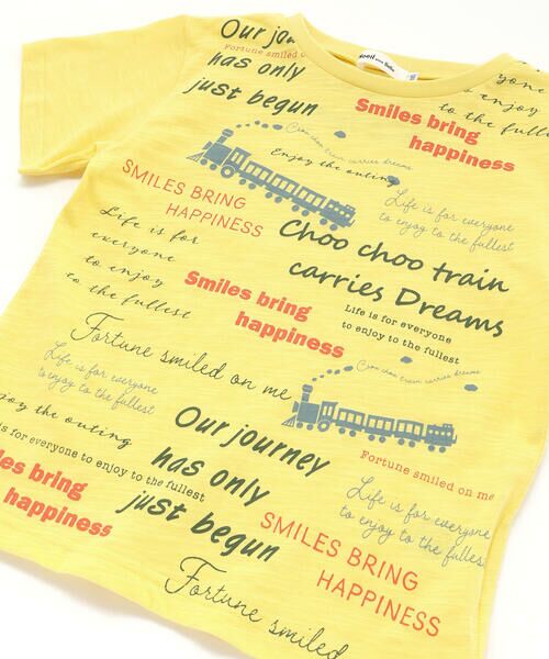 Noeil aime BeBe / ノイユ エーム べべ Tシャツ | スラブ天竺トレインプリント半袖Tシャツ(80~130cm) | 詳細12