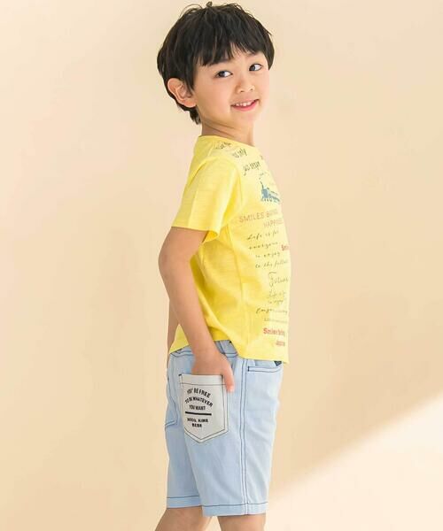 Noeil aime BeBe / ノイユ エーム べべ Tシャツ | スラブ天竺トレインプリント半袖Tシャツ(80~130cm) | 詳細8