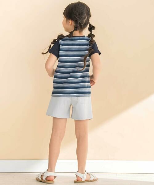 Noeil aime BeBe / ノイユ エーム べべ Tシャツ | 【お揃い】天竺ｘリップルボーダーAライン半袖Tシャツ(80~130cm) | 詳細3