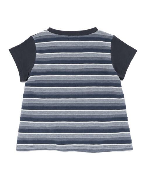 Noeil aime BeBe / ノイユ エーム べべ Tシャツ | 【お揃い】天竺ｘリップルボーダーAライン半袖Tシャツ(80~130cm) | 詳細6