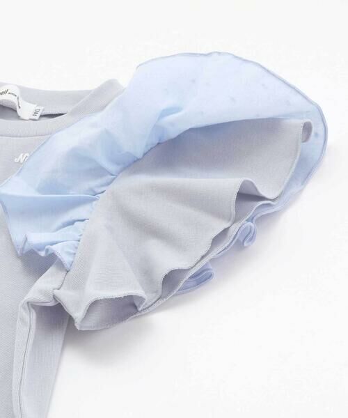 Noeil aime BeBe / ノイユ エーム べべ Tシャツ | 【お揃い】ドットドビーｘストレッチフライス肩フリル半袖Tシャツ(80~130cm) | 詳細11