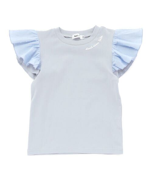 Noeil aime BeBe / ノイユ エーム べべ Tシャツ | 【お揃い】ドットドビーｘストレッチフライス肩フリル半袖Tシャツ(80~130cm) | 詳細6