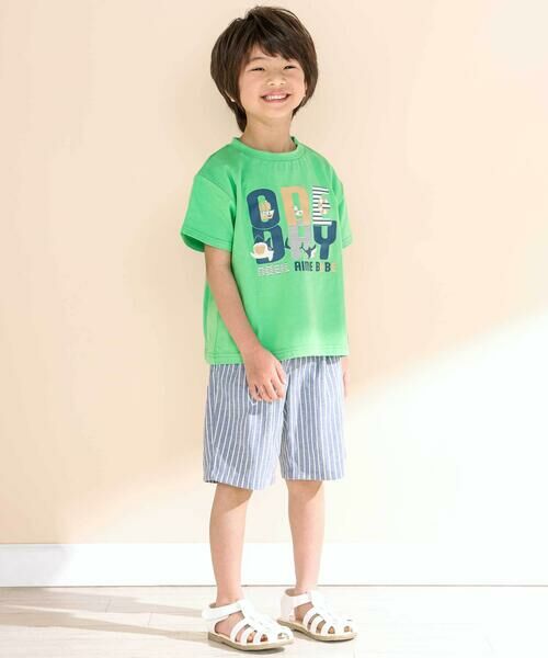 Noeil aime BeBe / ノイユ エーム べべ Tシャツ | 天竺マリンモチーフプリント半袖Tシャツ(80~130cm) | 詳細10