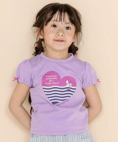 Noeil aime BeBe / ノイユ エーム べべ Tシャツ | 天竺ハートプリント半袖Tシャツ(80~130cm)