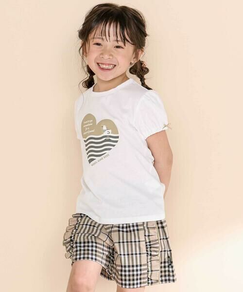 Noeil aime BeBe / ノイユ エーム べべ Tシャツ | 天竺ハートプリント半袖Tシャツ(80~130cm) | 詳細6