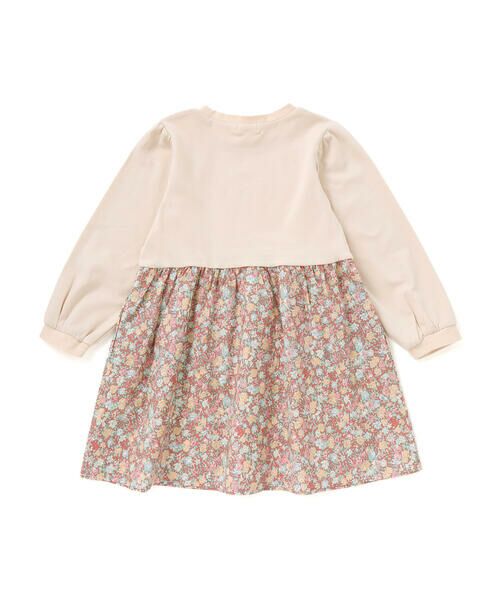 Noeil aime BeBe / ノイユ エーム べべ ミニ丈・ひざ丈ワンピース | 【お揃い】花柄付け襟＋花柄切り替えスムース長袖ワンピース(80~130cm) | 詳細6