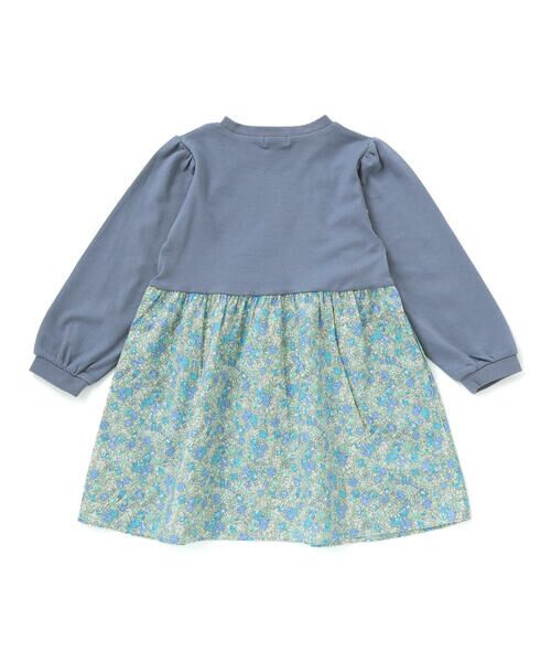 Noeil aime BeBe / ノイユ エーム べべ ミニ丈・ひざ丈ワンピース | 【お揃い】花柄付け襟＋花柄切り替えスムース長袖ワンピース(80~130cm) | 詳細13