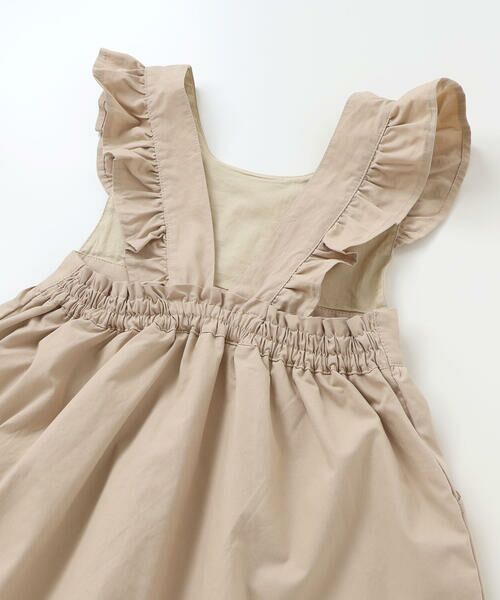 Noeil aime BeBe / ノイユ エーム べべ セットアップ | ツイル肩フリルジャンパースカート＋ボーダー長袖Tシャツセット(90~130cm) | 詳細19