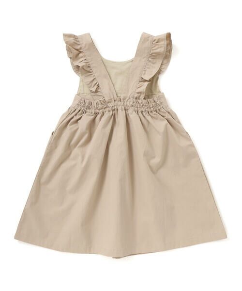 Noeil aime BeBe / ノイユ エーム べべ セットアップ | ツイル肩フリルジャンパースカート＋ボーダー長袖Tシャツセット(90~130cm) | 詳細11