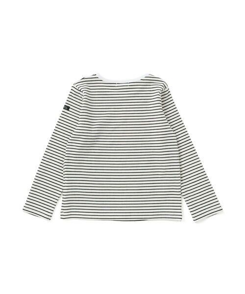 Noeil aime BeBe / ノイユ エーム べべ セットアップ | ツイル肩フリルジャンパースカート＋ボーダー長袖Tシャツセット(90~130cm) | 詳細13