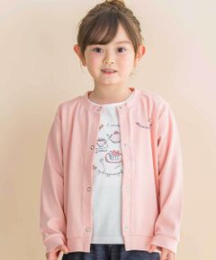 Noeil aime BeBe / ノイユ エーム べべ カーディガン・ボレロ | ティータイムプリント天竺半袖Tシャツ＋リボン付きスムース長袖カーディガンセット(80~130cm)