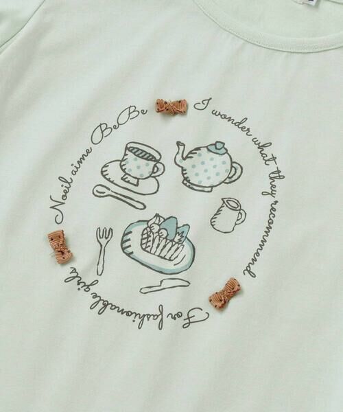 Noeil aime BeBe / ノイユ エーム べべ カーディガン・ボレロ | ティータイムプリント天竺半袖Tシャツ＋リボン付きスムース長袖カーディガンセット(80~130cm) | 詳細4