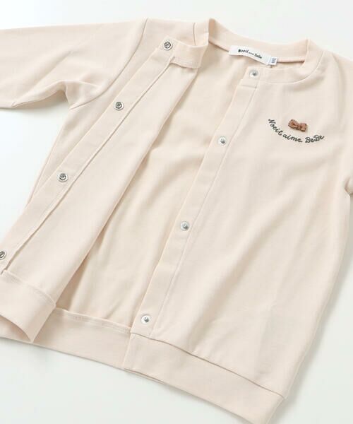 Noeil aime BeBe / ノイユ エーム べべ カーディガン・ボレロ | ティータイムプリント天竺半袖Tシャツ＋リボン付きスムース長袖カーディガンセット(80~130cm) | 詳細12