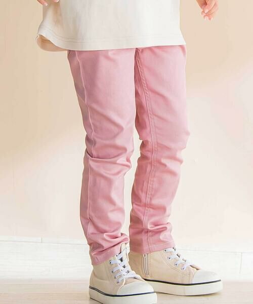 Noeil aime BeBe/ノイユ エーム べべ ストレッチツイルスリムロングパンツ(80~130cm) ピンク 80cm Noeil aime BeBe/ノイユ エーム べべ ストレッチツイルスリムロングパンツ(80~130cm) ピンク 80cm