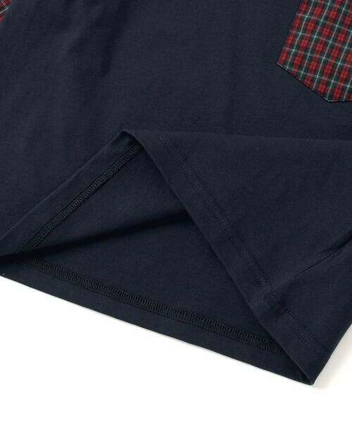 Noeil aime BeBe / ノイユ エーム べべ Tシャツ | チェック袖切り替え天竺長袖Tシャツ(80~130cm) | 詳細11