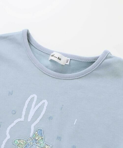 Noeil aime BeBe / ノイユ エーム べべ Tシャツ | ウサギプリント裾フリル天竺長袖Tシャツ(80~130cm) | 詳細10