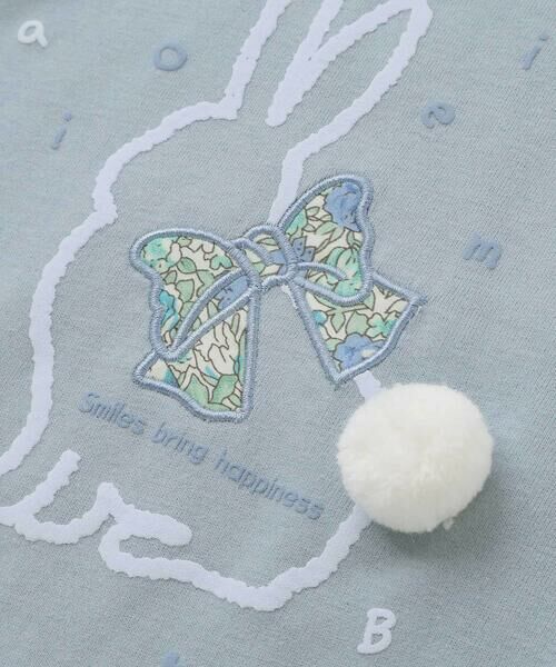 Noeil aime BeBe / ノイユ エーム べべ Tシャツ | ウサギプリント裾フリル天竺長袖Tシャツ(80~130cm) | 詳細12