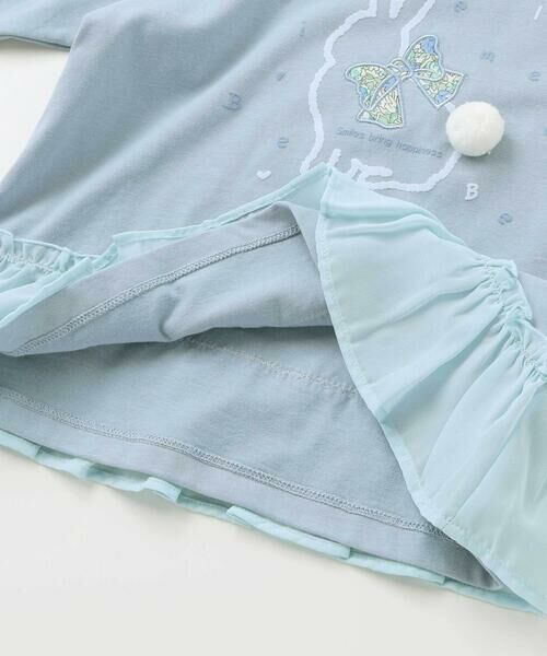 Noeil aime BeBe / ノイユ エーム べべ Tシャツ | ウサギプリント裾フリル天竺長袖Tシャツ(80~130cm) | 詳細15