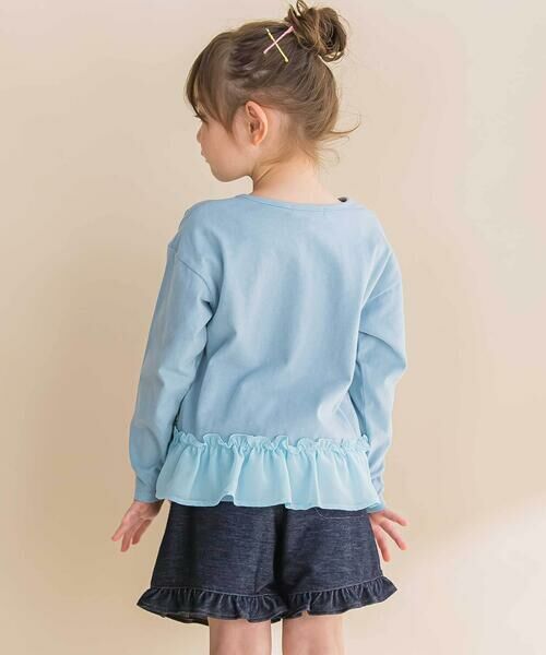 Noeil aime BeBe / ノイユ エーム べべ Tシャツ | ウサギプリント裾フリル天竺長袖Tシャツ(80~130cm) | 詳細7