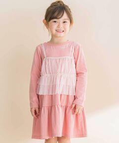 Noeil aime BeBe / ノイユ エーム べべ ミニ丈・ひざ丈ワンピース | ラメチュールキャミｘ天竺ワンピースセット(80~130cm)