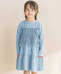 Noeil aime BeBe / ノイユ エーム べべ ミニ丈・ひざ丈ワンピース | ラメチュールキャミｘ天竺ワンピースセット(80~130cm)