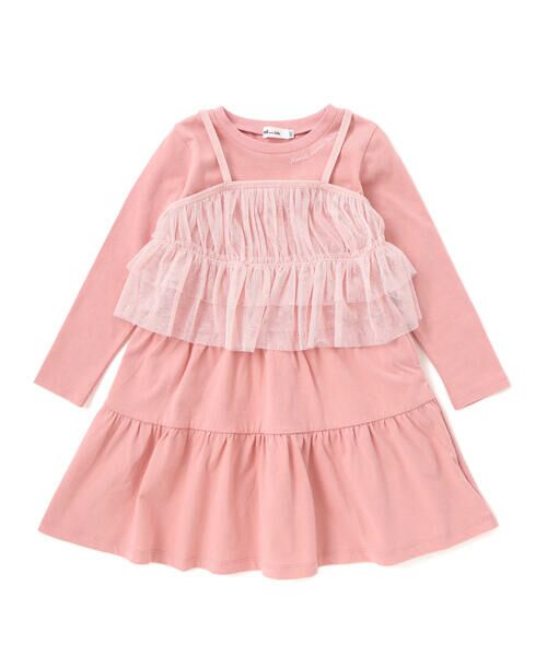 Noeil aime BeBe / ノイユ エーム べべ ミニ丈・ひざ丈ワンピース | ラメチュールキャミx天竺ワンピースセット(80~130cm) | 詳細4